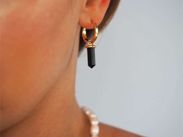 black drop earrings