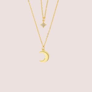 moon & star necklace in gold