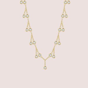 white diamond link necklace