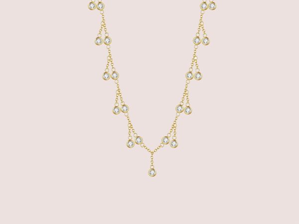 white diamond link necklace