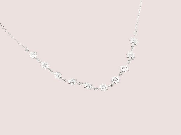 star choker necklace in silver