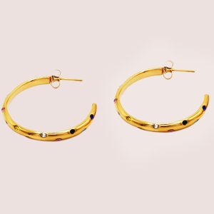 multicoloured rhinestone hoops