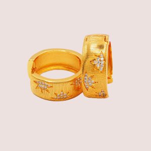 cubic zirconia hoop earrings gold