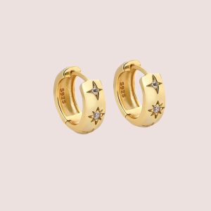 star huggie earrings