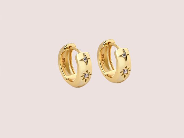 star huggie earrings