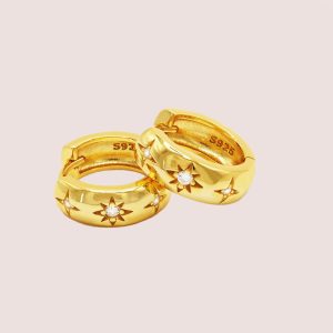 star huggie earrings