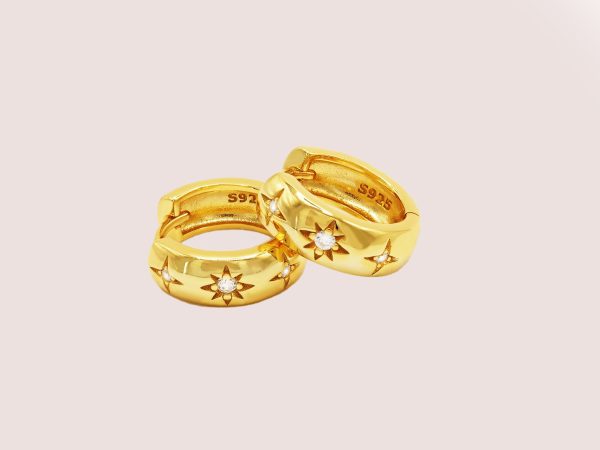 star huggie earrings