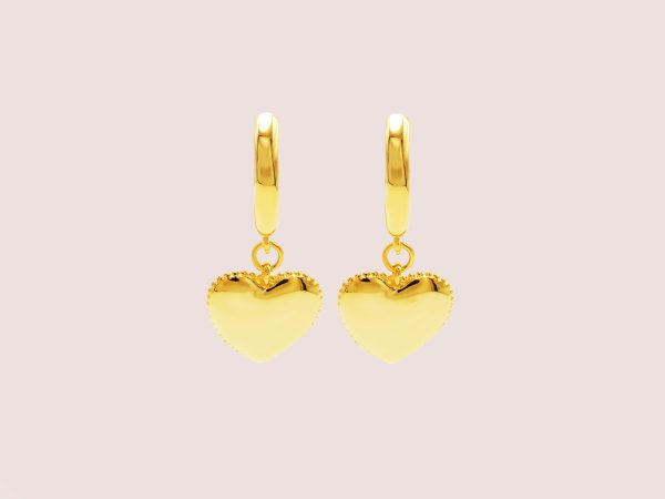 heart gold earrings