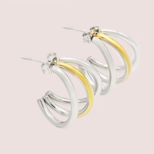 two tone hoop earrings