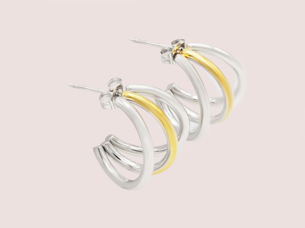 two tone hoop earrings