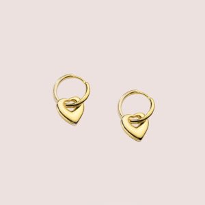 heart huggie earrings