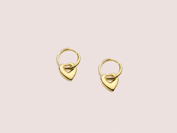 heart huggie earrings