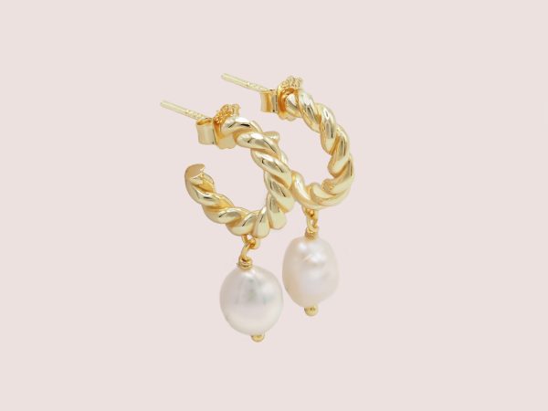 pearl rope hoop earrings