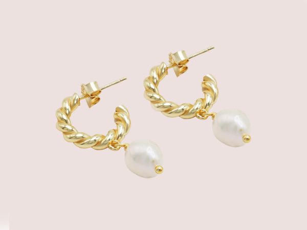 pearl rope hoop earrings