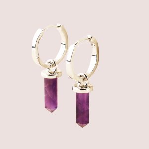 amethyst silver earrrings