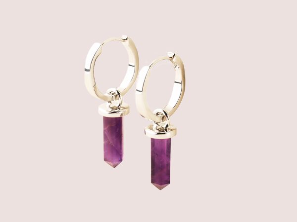 amethyst silver earrrings