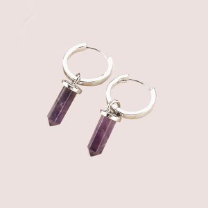 amethyst silver earrrings