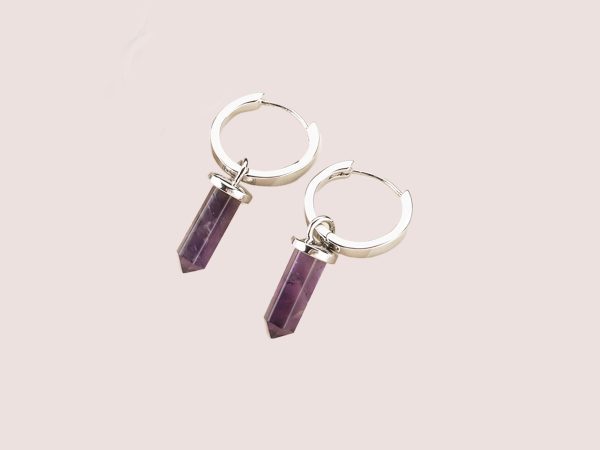 amethyst silver earrrings