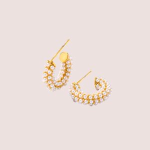 chunky pearl hoops