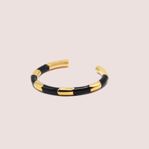 black & gold stripe bangle