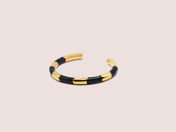 black & gold stripe bangle