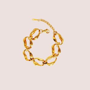 irregular chunky 18k gold bracelet