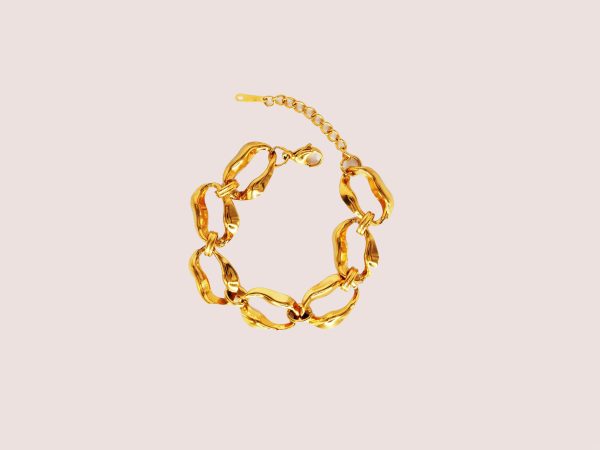 irregular chunky 18k gold bracelet