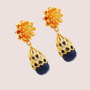 blue lapis pineapple earrings