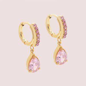 pink cubic zirconia earrings