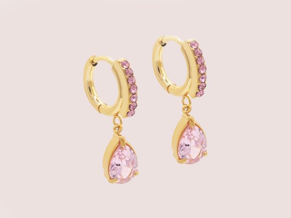 pink cubic zirconia earrings