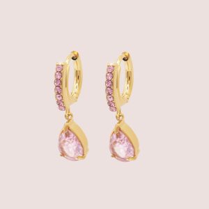 pink cubic zirconia earrings