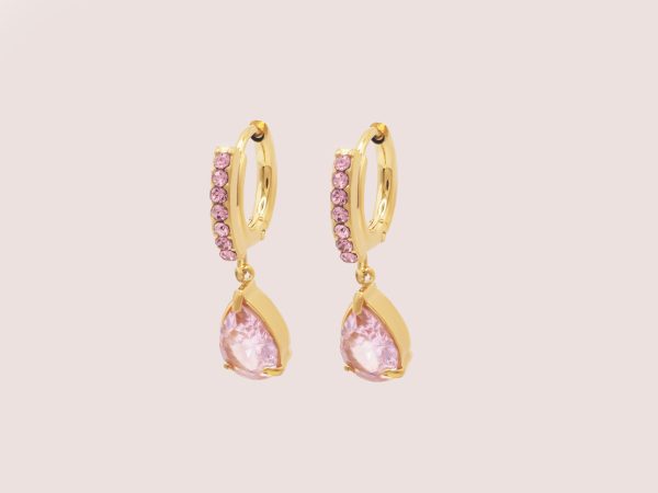 pink cubic zirconia earrings