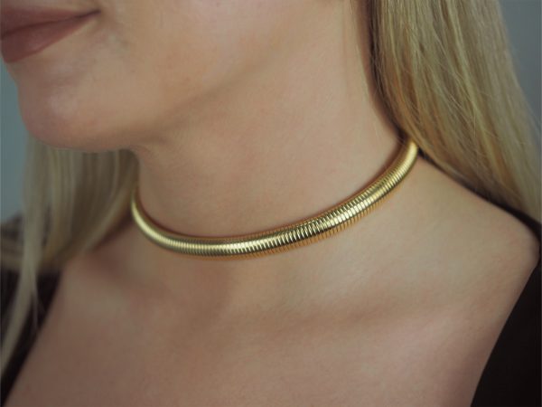 gold plated snake chain choker