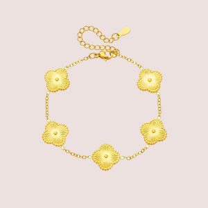 18K Gold Plated Clover Bracelet