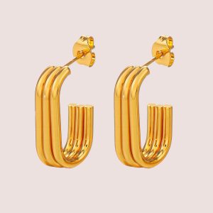 18k gold waterproof earrings