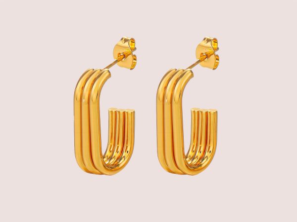 18k gold waterproof earrings