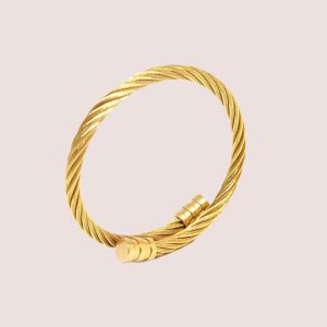 18k gold twist bracelet