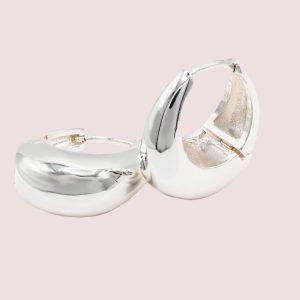 oblong silver earrings