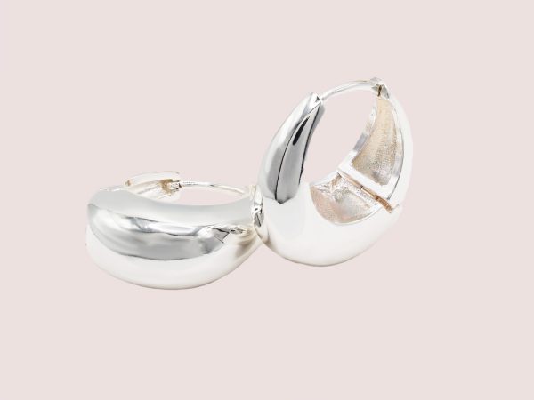 oblong silver earrings