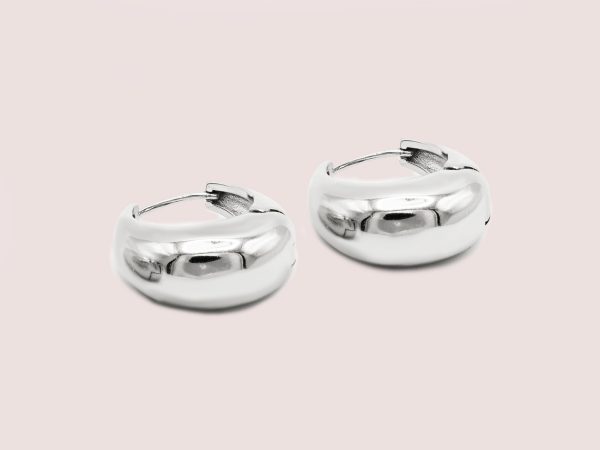 oblong silver earrings