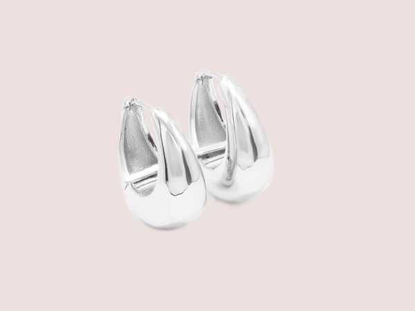 oblong silver earrings