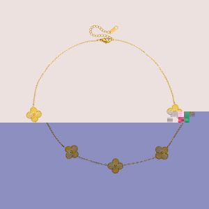 18k gold clover necklace