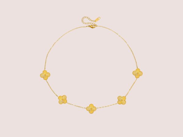 18k gold clover necklace