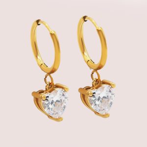 heart cubic zirconia earrings