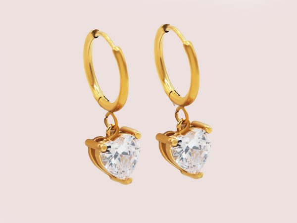 heart cubic zirconia earrings