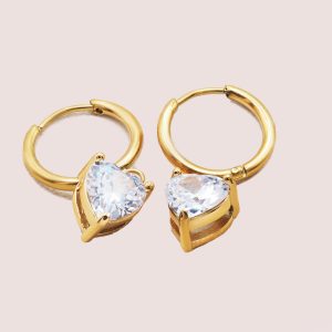 heart cubic zirconia earrings