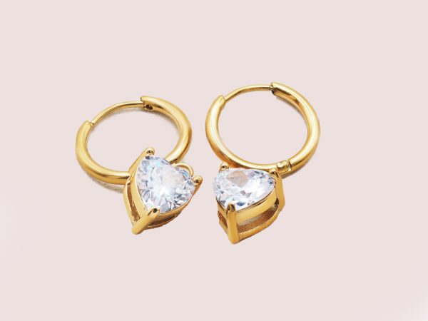 heart cubic zirconia earrings