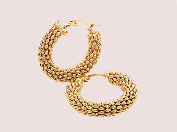 18k gold hoop earrings