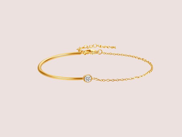 Half Link 18K Gold Plated Bracelet