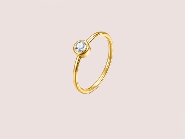 Cubic Zirconia Dainty Gold Ring